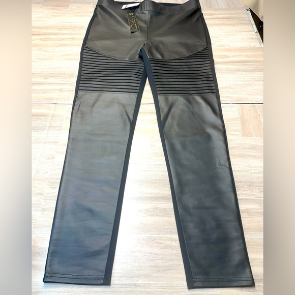 DG2 by Diane Gilman Pants - DG2 High Waist Faux Leather Leggings Women’s Size L Tall New With Tags NWT